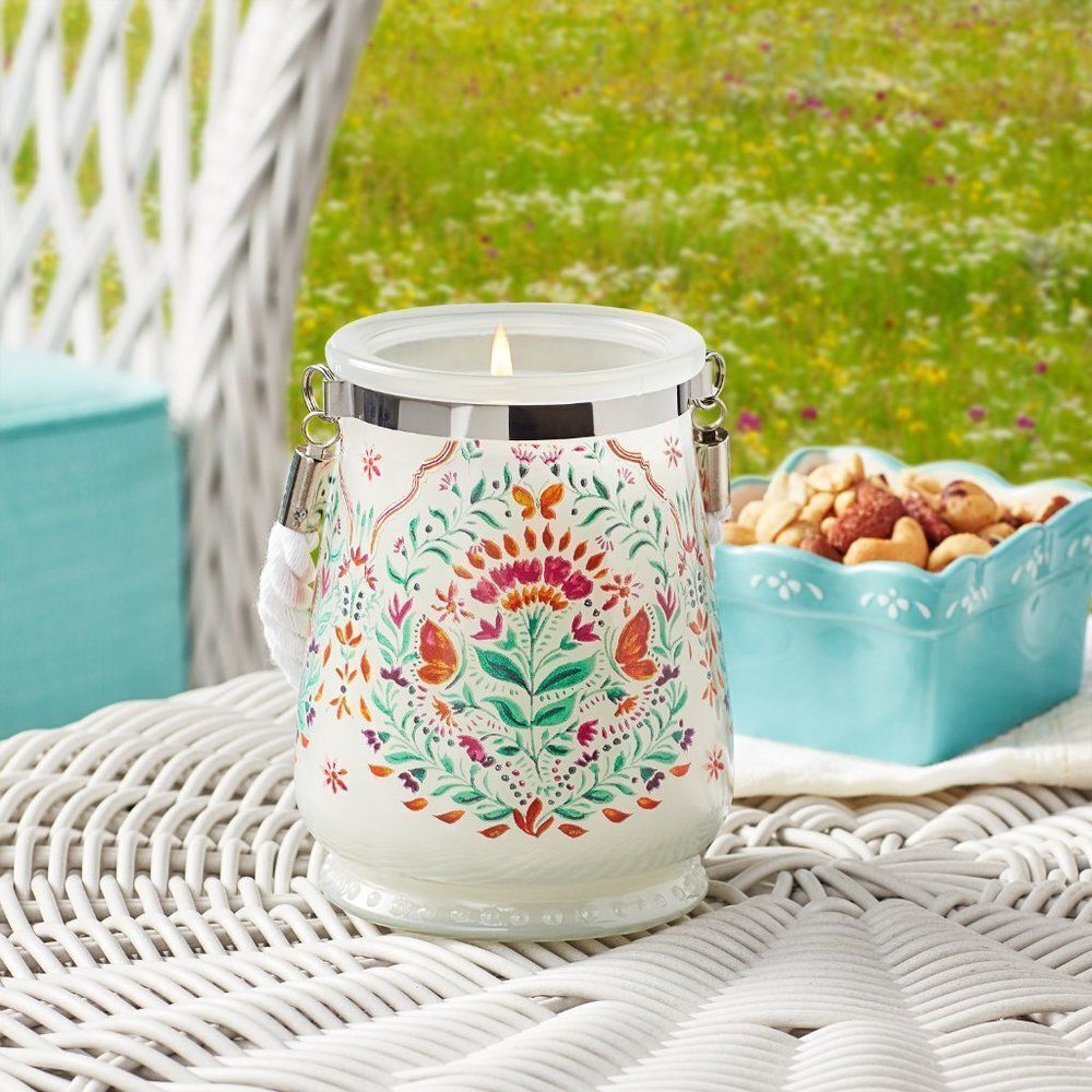 The Pioneer Woman Folk Geo 16-Ounce Citronella Outdoor Lantern Candle